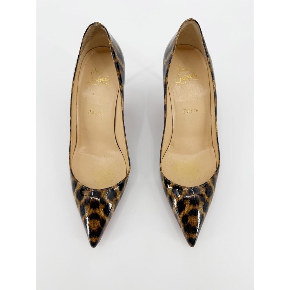 Christian Louboutin Pumps Leopard Patent Leather Decollete So Kate 70mm Heels 38
